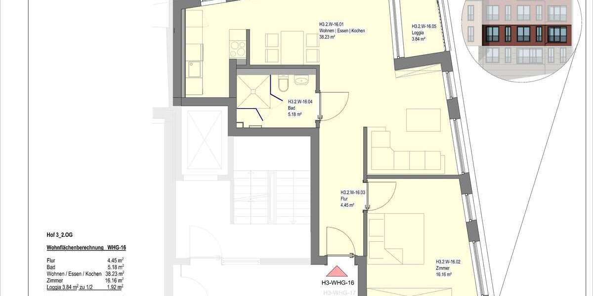 Etagenwohnung Wetzlar - 2 Zimmer, 66 m&sup2;, 1.000&euro; | Angebot:23750323