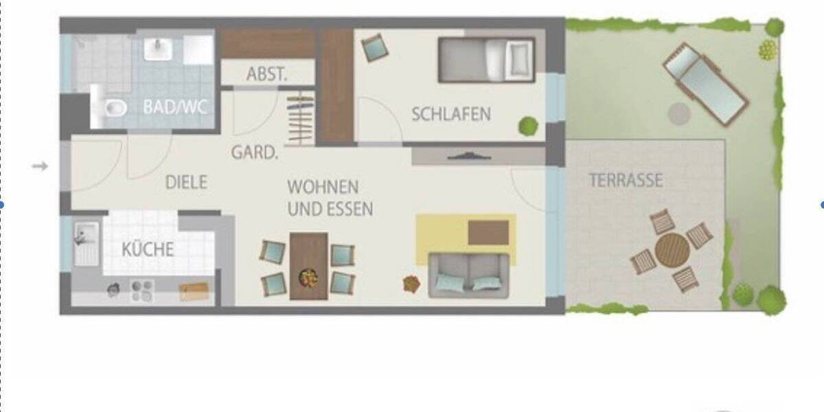 Etagenwohnung Augsburg Pfersee - 2 Zimmer, 54 m&sup2;, 990&euro; | Angebot:26809430