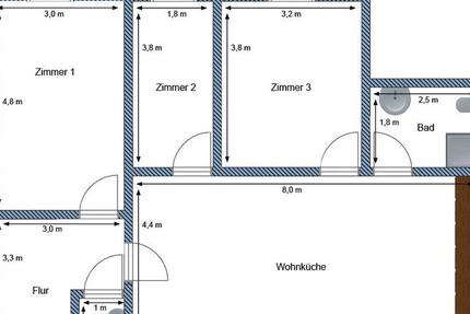 Wohnung Hohenwestedt - 4 Zimmer, 84 m&sup2;, 1.075&euro; | Angebot:26592705
