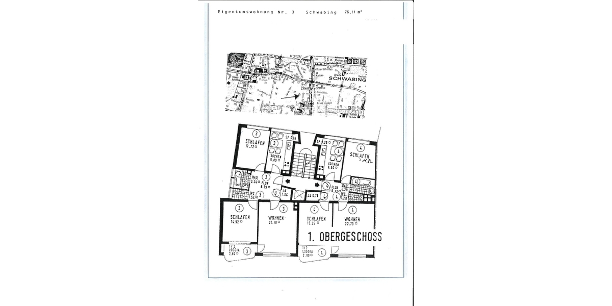 Möblierte 3-Zimmer-Wohnung mit Südwest-Loggia in top Lage Schwabing-West - Etagenwohnung München / Schwabing-West West | Angebot:26999214