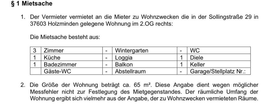 Dachgeschoßwohnung Holzminden - 3 Zimmer, 65 m&sup2;, 650&euro; | Angebot:24857490
