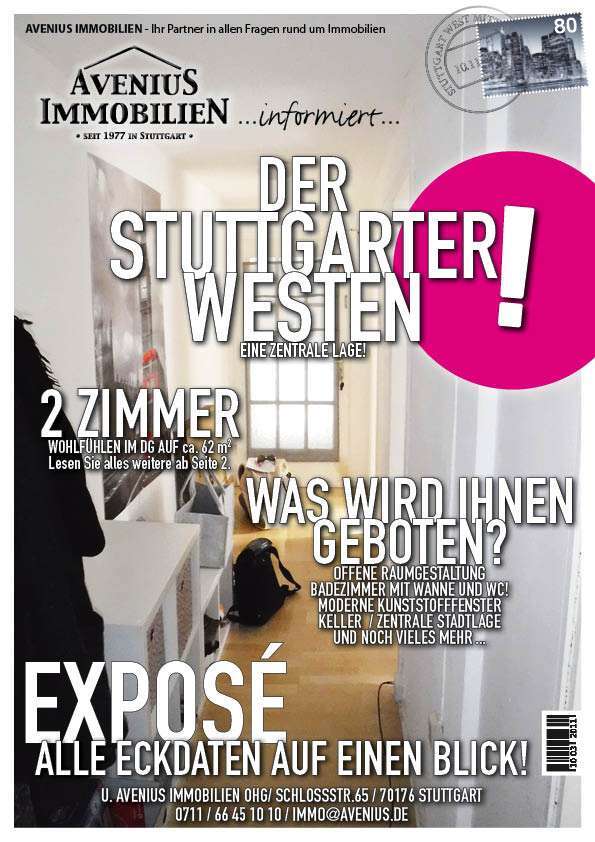 Wohnung zum Mieten in Stuttgart 790 € 62 m²
