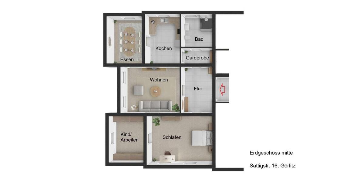 Etagenwohnung Görlitz - 4 Zimmer, 111 m&sup2;, 720&euro; | Angebot:26664445