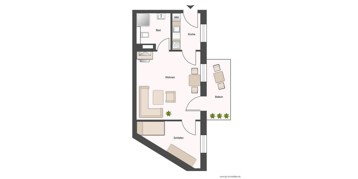 Etagenwohnung Magdeburg Nordwest - 2 Zimmer, 39 m&sup2;, 700&euro; | Angebot:26542220