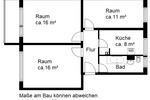 Etagenwohnung Halle (Saale) Silberhöhe - 3 Zimmer, 59 m&sup2;, 313&euro; | Angebot:26190338