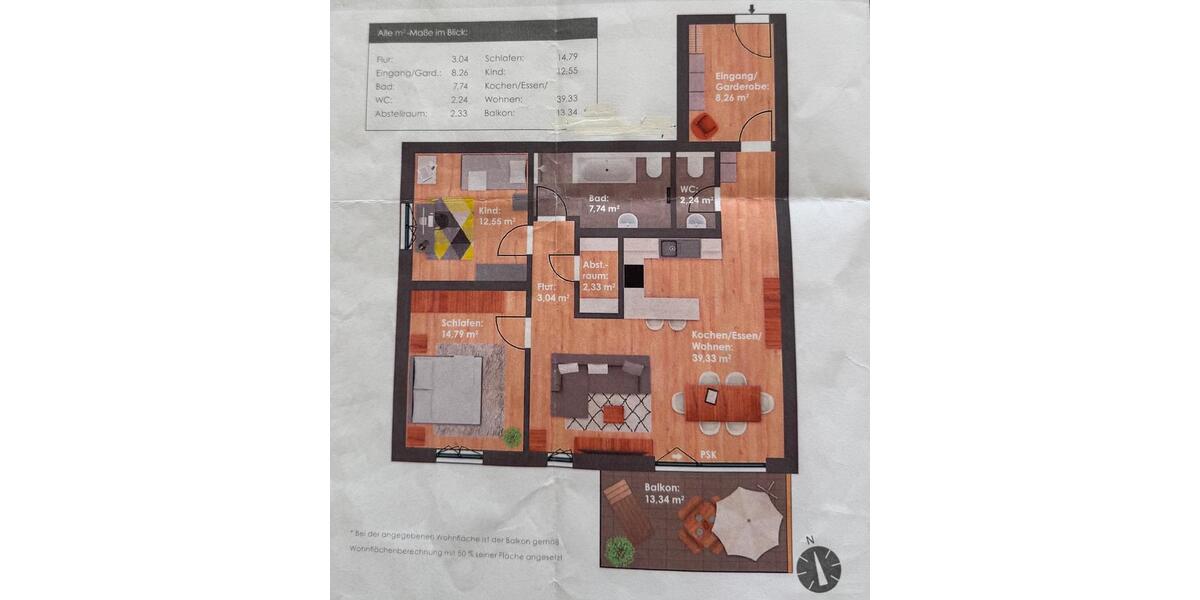 Etagenwohnung Dietfurt an der Altmühl - 3 Zimmer, 97 m&sup2;, 1.085&euro; | Angebot:26416878