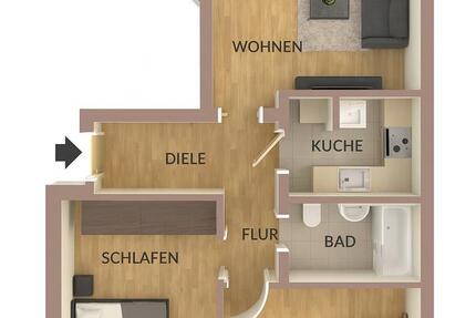 Frisch sanierte 3-Raum-Wohnung mit Balkon und Stellplatz 3 zimmer
