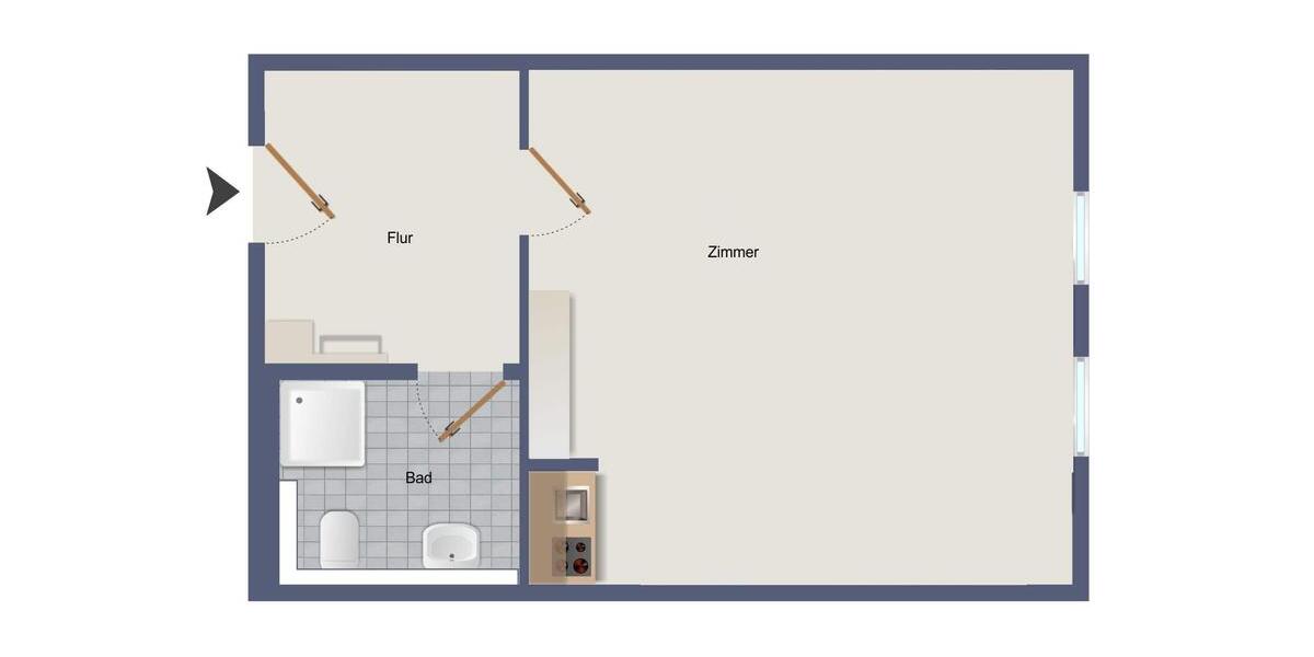 Etagenwohnung Darmstadt Darmstadt-West - 1 Zimmer, 34 m&sup2;, 725&euro; | Angebot:25866985