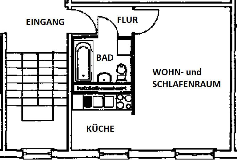 Etagenwohnung Bernsdorf - 1 Zimmer, 30 m&sup2;, 140&euro; | Angebot:22351767
