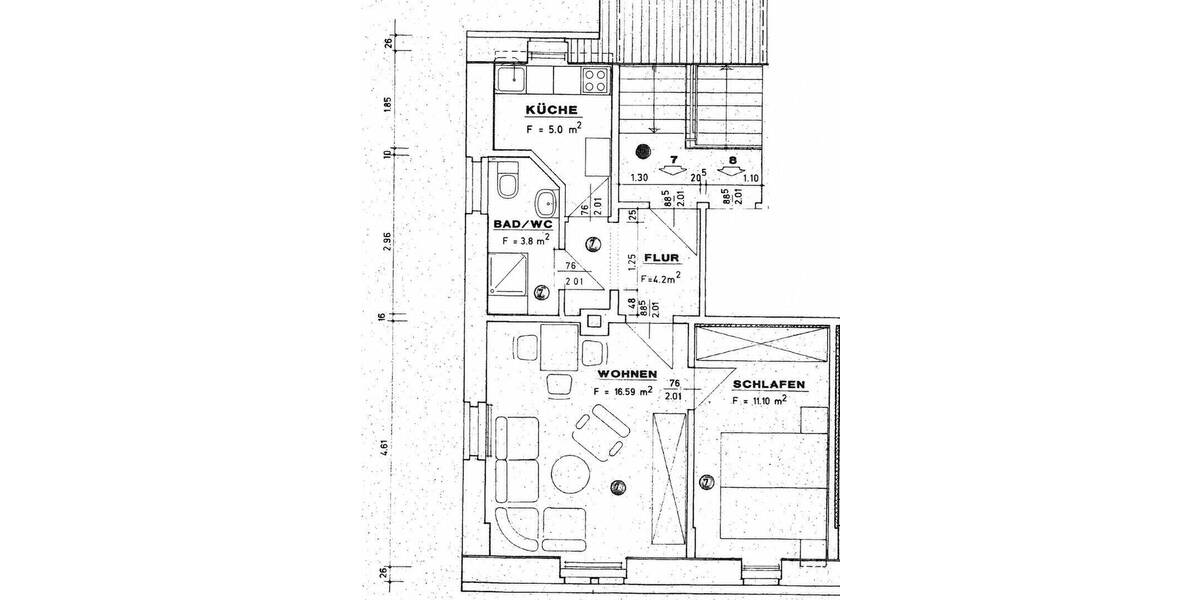 Etagenwohnung Meerane Seiferitz - 2 Zimmer, 42 m&sup2;, 290&euro; | Angebot:26537080