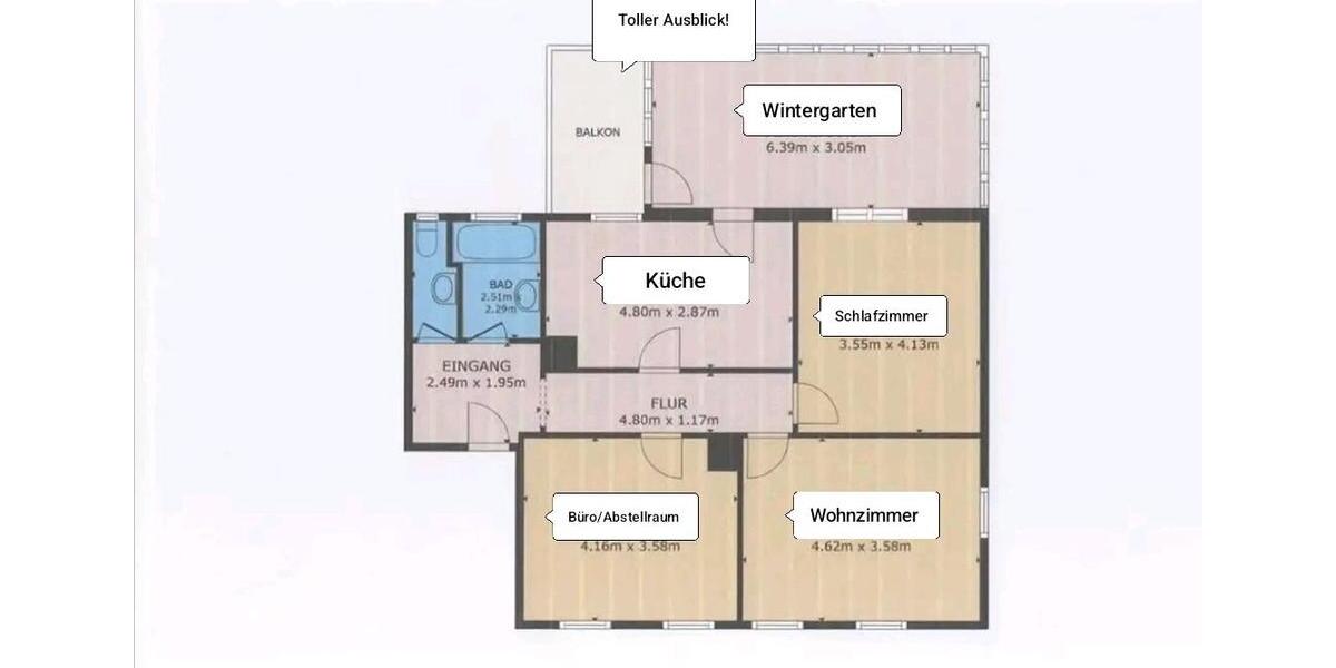 Etagenwohnung Malsch - 3 Zimmer, 100 m&sup2;, 850&euro; | Angebot:23834914