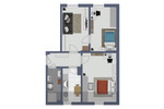 Etagenwohnung Stralsund Tribseer - 3 Zimmer, 61 m&sup2;, 493&euro; | Angebot:26820509