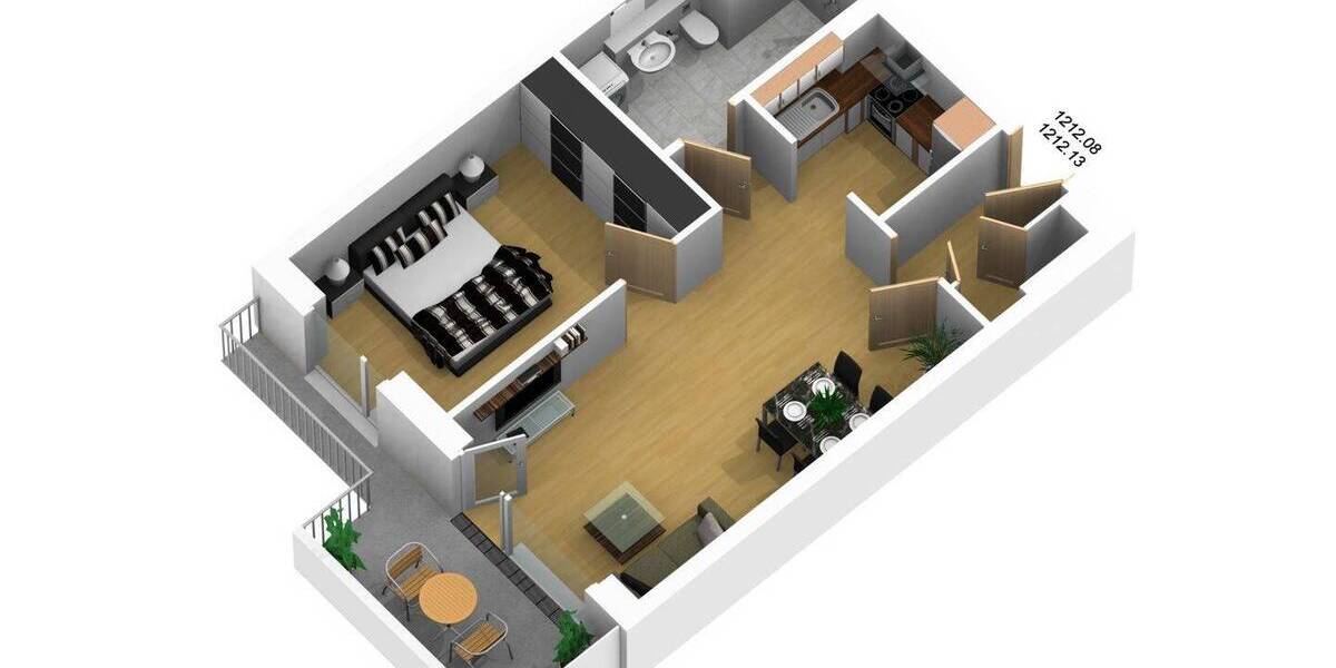 Etagenwohnung Norderstedt Garstedt - 2 Zimmer, 54 m&sup2;, 781&euro; | Angebot:26888035