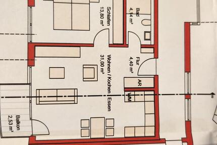 Neue moderne 2 Zimmer Whg mit Balkon zu vermieten
