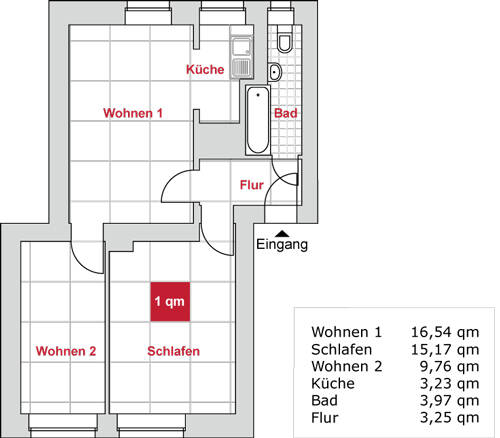 Etagenwohnung Zwickau Pölbitz - 3 Zimmer, 70 m&sup2;, 435&euro; | Angebot:26826667