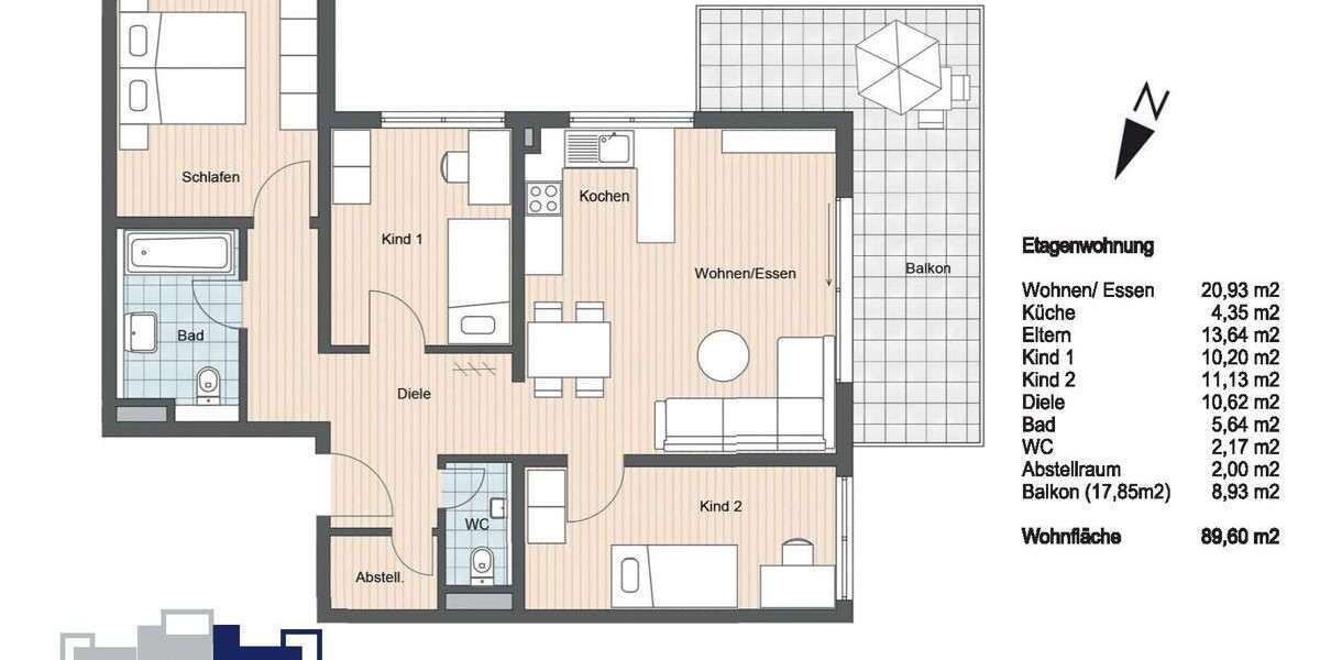Etagenwohnung Garmisch-Partenkirchen Partenkirchen - 4 Zimmer, 90 m&sup2;, 2.140&euro; | Angebot:26651902