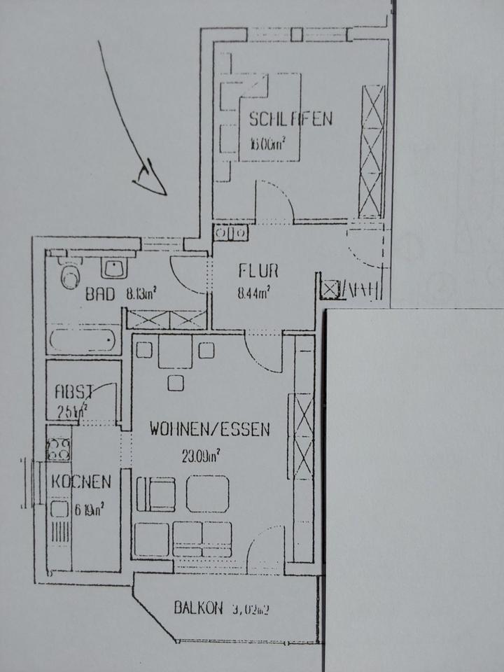 Sonnige 2 Zimmerwohnung mit Balkon
