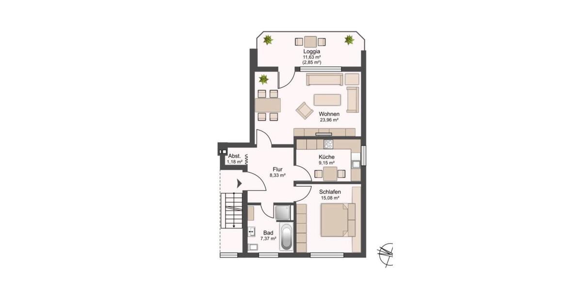 Etagenwohnung Gütersloh Avenwedde - 2 Zimmer, 70 m&sup2;, 800&euro; | Angebot:24813279