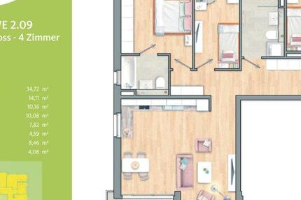 Wohnung Monheim am Rhein - 4 Zimmer, 94 m&sup2;, 1.595&euro; | Angebot:26620055