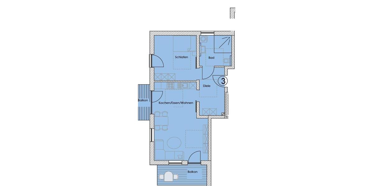 Etagenwohnung Thurmansbang - 2 Zimmer, 64 m&sup2;, 595&euro; | Angebot:24748007