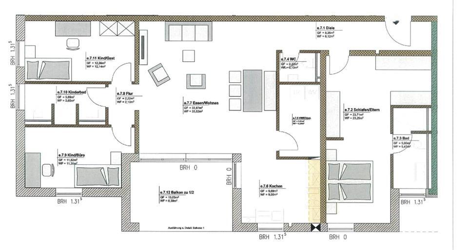 Wallerfangen: ca. 120m² neuwertige, gepflegte 4-ZKB Whg. + Balkon + zwei Stellplätze in Top Lage