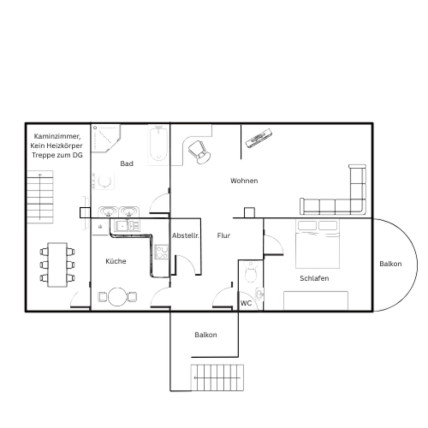 Wohnung, 190 qm über 2 Etagen, inkl. Garage zimmer