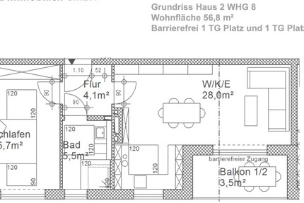 2 Zimmer Odelzhausen, barrierefrei, 56,8 qm, Baujahr 2022 2 zimmer