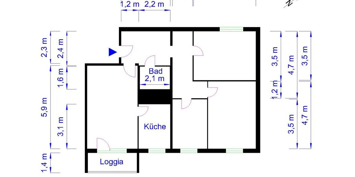 Etagenwohnung Magdeburg Alt Olvenstedt - 4 Zimmer, 90 m&sup2;, 529&euro; | Angebot:26383654