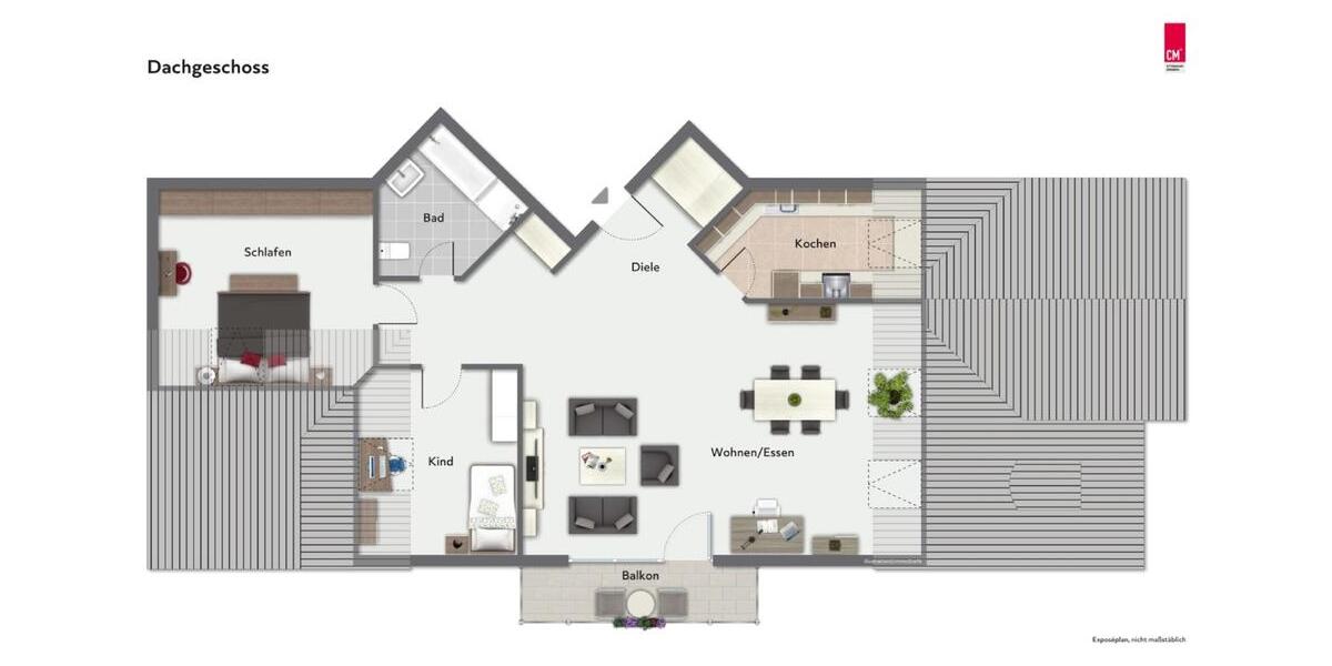 Moderne Dachgeschosswohnung mit sonnigem Westbalkon in zentraler Lage von Pulsnitz 3 zimmer