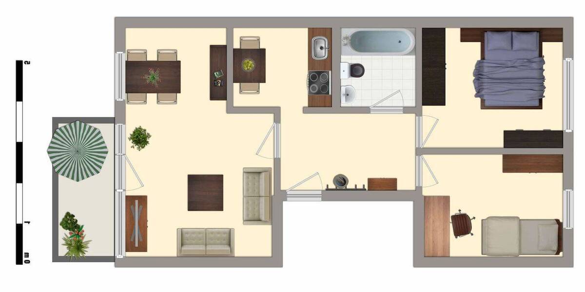 Etagenwohnung Dessau-Roßlau Süd - 3 Zimmer, 57 m&sup2;, 337&euro; | Angebot:26141003