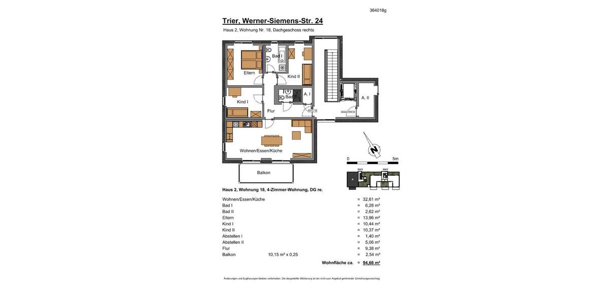 Etagenwohnung Trier Trier-West-Pallien - 4 Zimmer, 94 m&sup2;, 728&euro; | Angebot:26642867