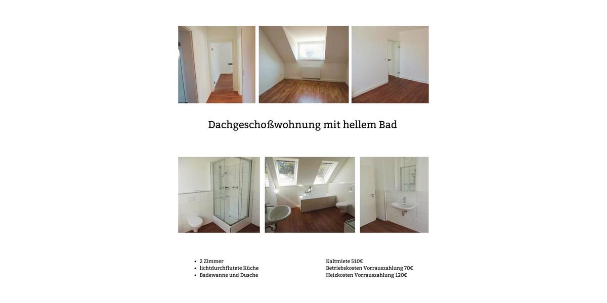 Dachgeschoßwohnung Bonn Friesdorf - 3 Zimmer, 60 m&sup2;, 700&euro; | Angebot:26386906
