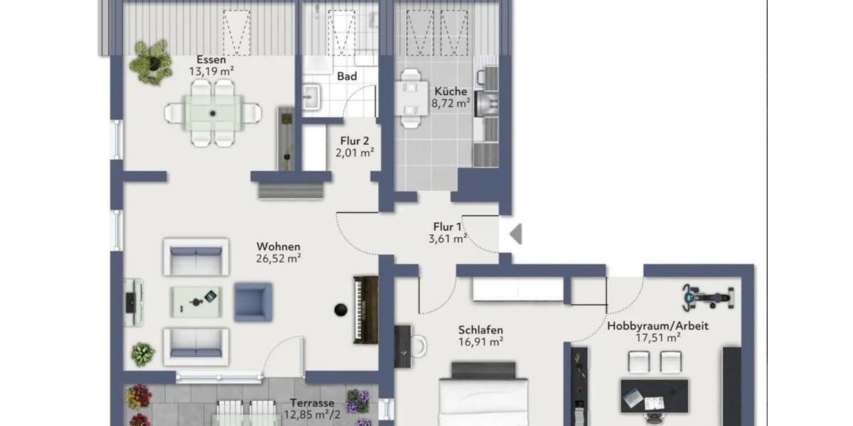 Dachgeschoßwohnung Altdorf - 3.5 Zimmer, 99 m&sup2;, 1.250&euro; | Angebot:25930179