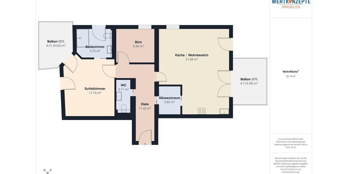 Modernes Wohnen auf höchstem Niveau – barrierefreie 3-Zimmer-Wohnung mit zwei Balkonen 3 zimmer