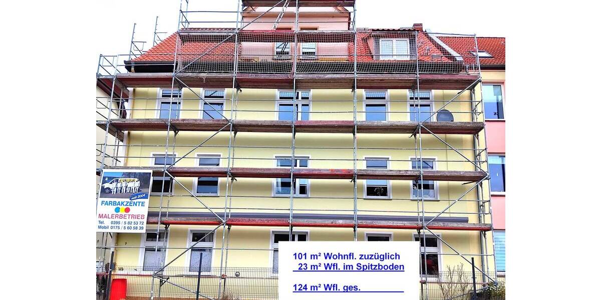 Etagenwohnung Neubrandenburg Vogelviertel - 5 Zimmer, 124 m&sup2;, 1.100&euro; | Angebot:22486008