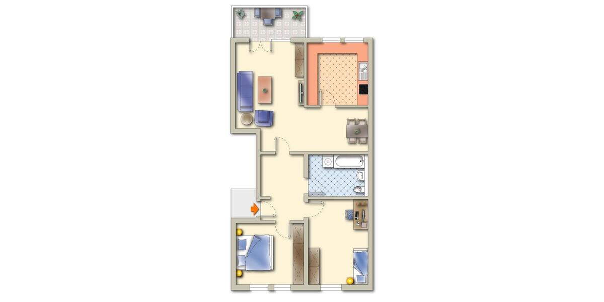 Etagenwohnung Werdau - 3 Zimmer, 83 m&sup2;, 585&euro; | Angebot:26295099