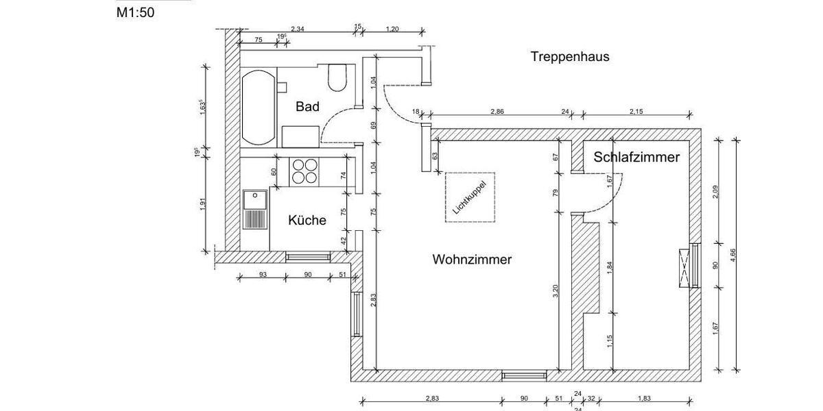 Dachgeschoßwohnung Weimar - 2 Zimmer, 41 m&sup2;, 610&euro; | Angebot:26048177