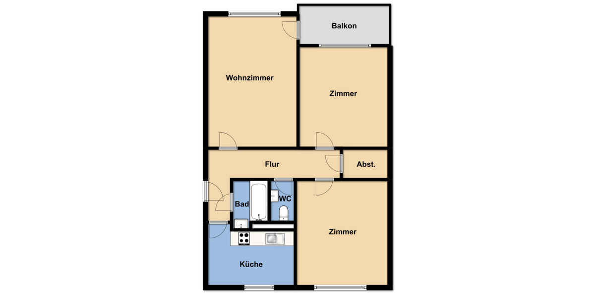 Wohnen auf Zeit Offenburg Elgersweier - 3 Zimmer, 80 m&sup2;, 520&euro; | Angebot:25436587