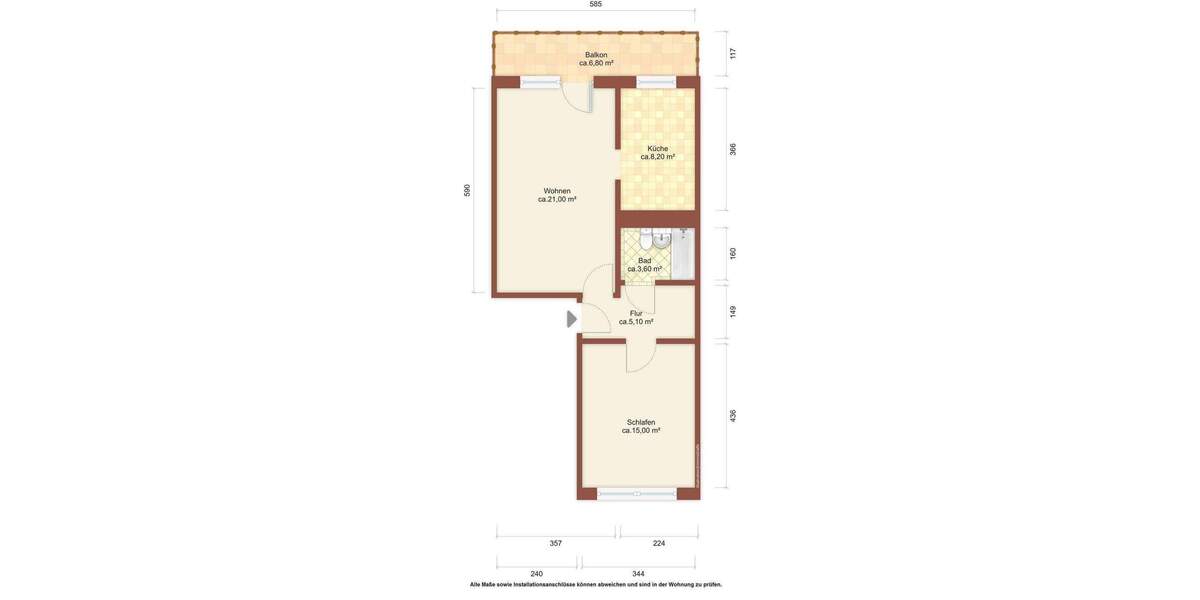 Etagenwohnung Olbersdorf - 2 Zimmer, 56 m&sup2;, 286&euro; | Angebot:25775541