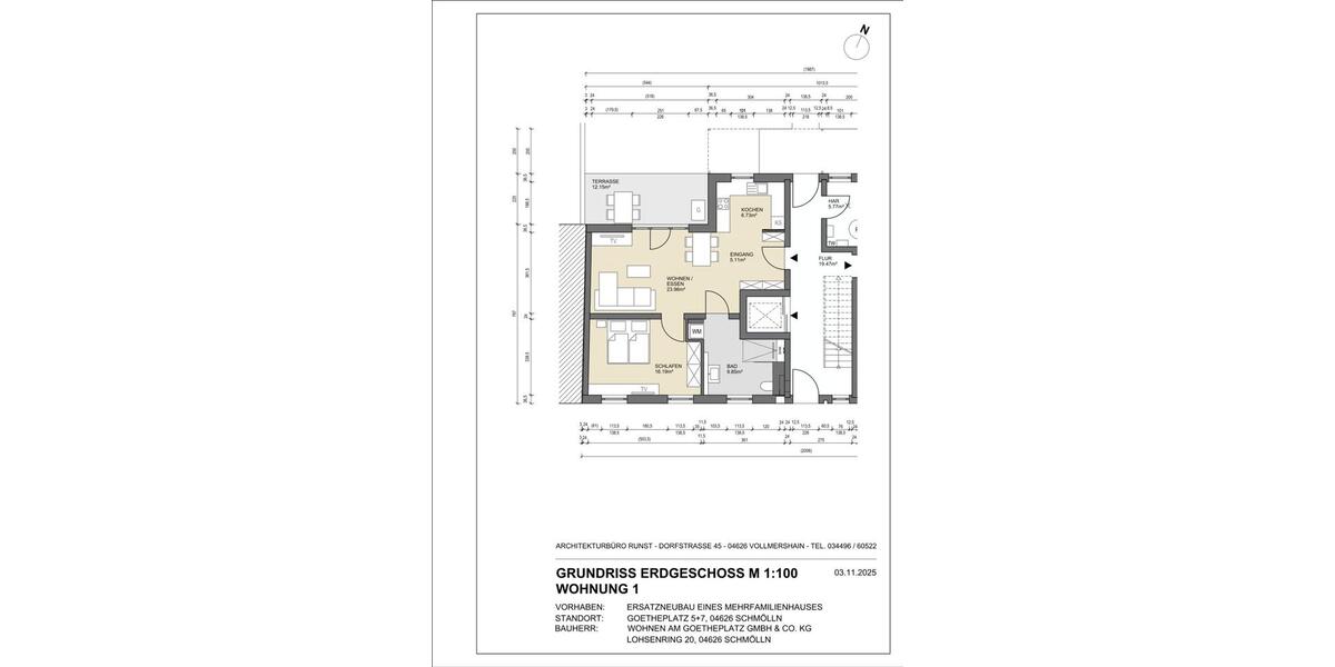 Etagenwohnung Schmölln - 2 Zimmer, 66 m&sup2;, 660&euro; | Angebot:26444473
