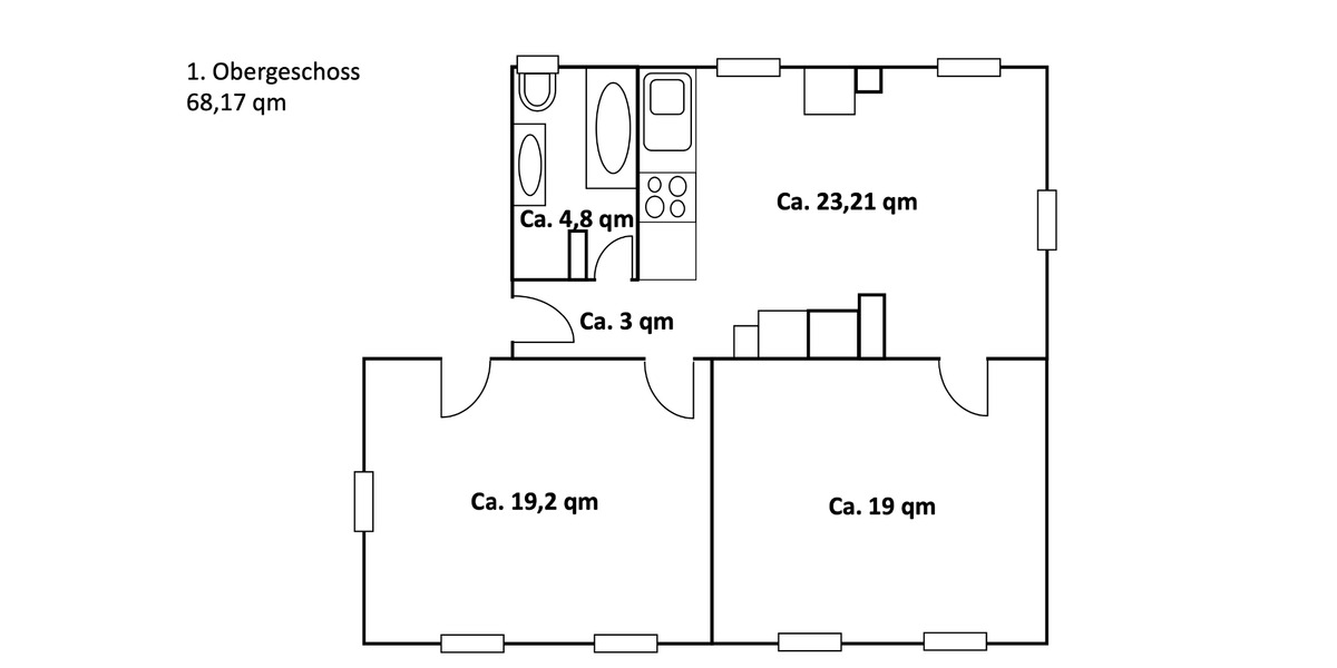 Etagenwohnung Heidenheim an der Brenz - 3 Zimmer, 68 m&sup2;, 1.100&euro; | Angebot:24909207