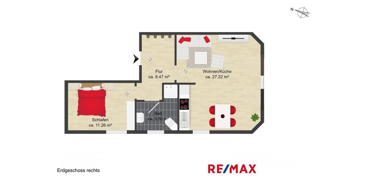 Stilvolle 2-Raum-Wohnung im Erstbezug nach Sanierung 2 zimmer
