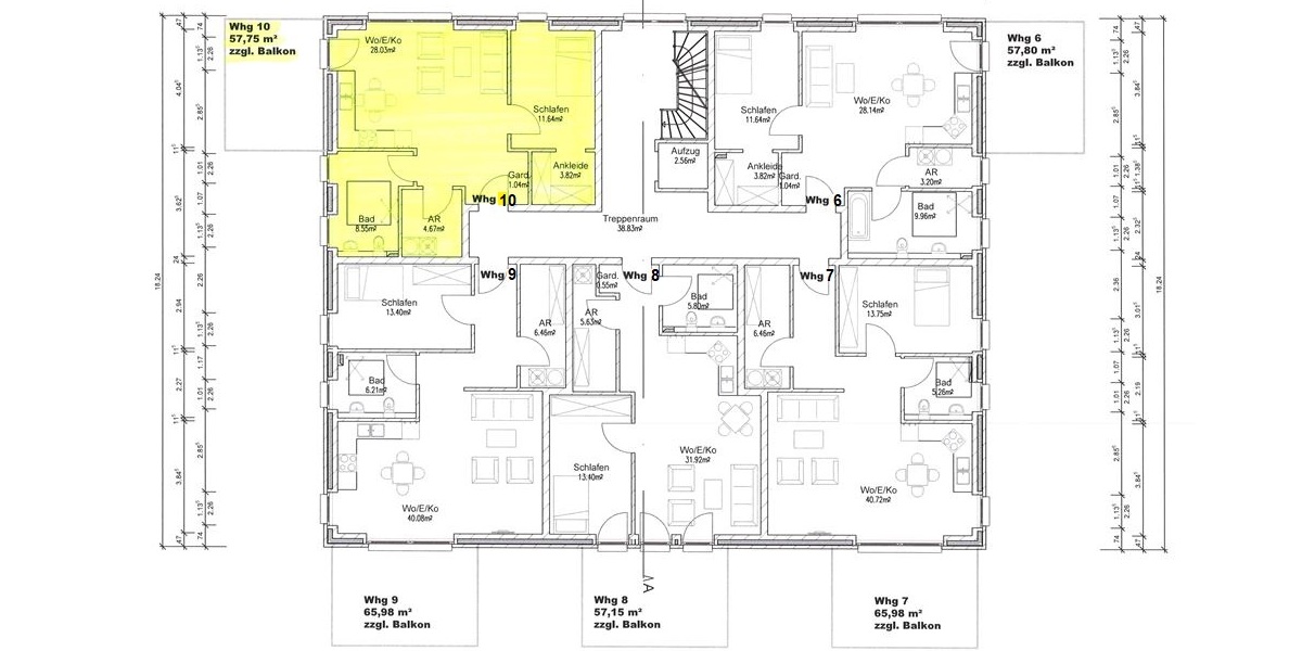 Helle 2-Zimmer OG-Wohnung KfW 40+ Bauweise + Aufzug + Balkon + Stellplatz - Etagenwohnung Weyhe | Angebot:25974653
