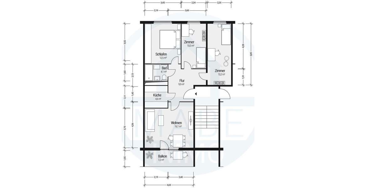 Etagenwohnung Cölpin - 4 Zimmer, 75 m&sup2;, 299&euro; | Angebot:26751478