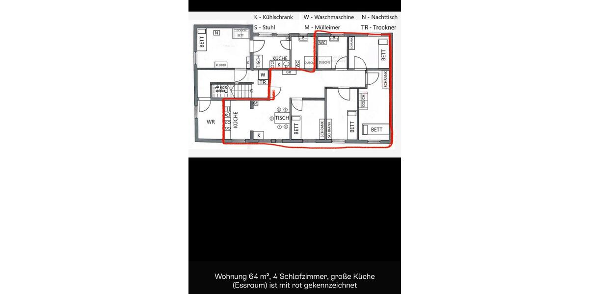 Wohnen auf Zeit Bremen Burglesum - 4 Zimmer, 64 m&sup2;, 500&euro; | Angebot:25537414