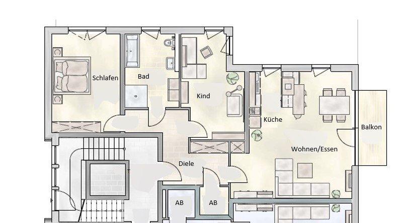 Hochparterre Föhren - 3 Zimmer, 100 m&sup2;, 1.350&euro; | Angebot:26553958