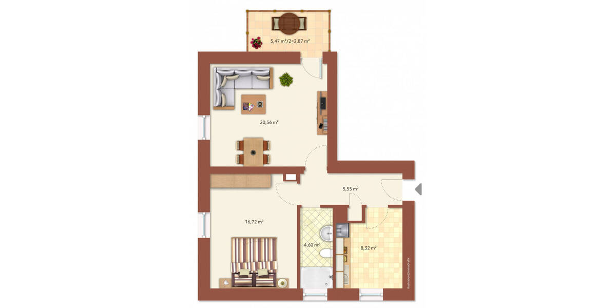 Etagenwohnung Meuselwitz Zipsendorf - 2 Zimmer, 56 m&sup2;, 360&euro; | Angebot:26432993
