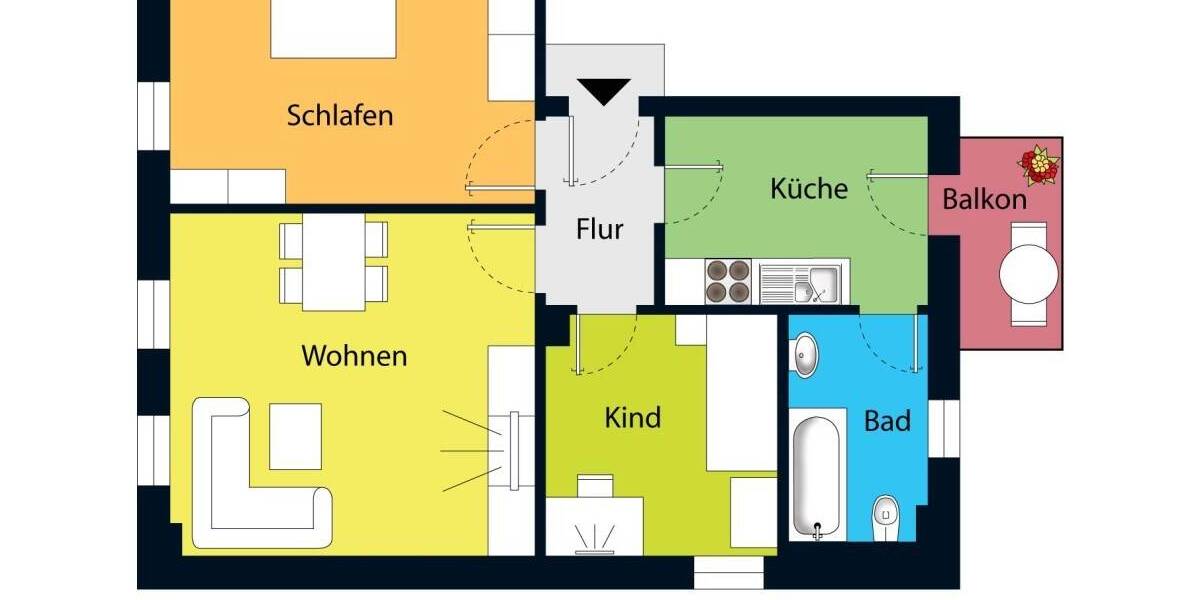 Etagenwohnung Meißen - 3 Zimmer, 65 m&sup2;, 455&euro; | Angebot:26066462