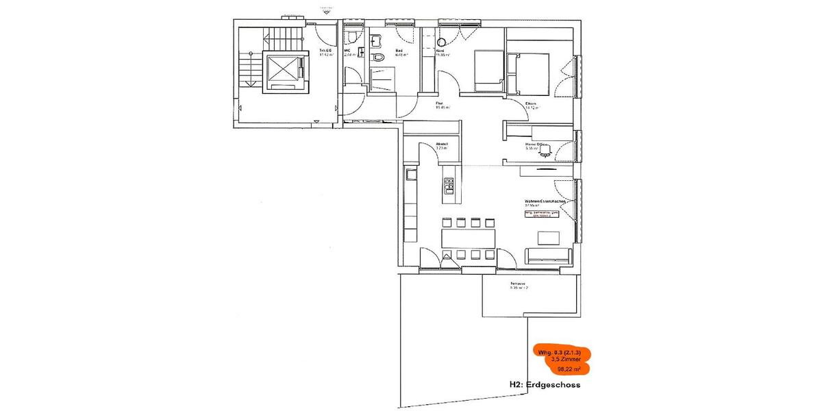 Etagenwohnung Gaienhofen - 3.5 Zimmer, 98 m&sup2;, 1.770&euro; | Angebot:26279940