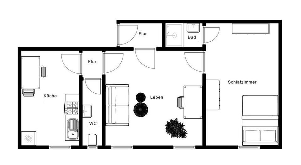 Etagenwohnung Mannheim - 2 Zimmer, 51 m&sup2;, 842&euro; | Angebot:26407509